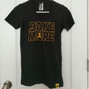 Womans black Johnny Cupcake shirt